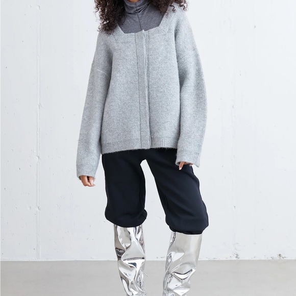 Gray Women's Sweater | OAK + FORT - Picture 4 of 6